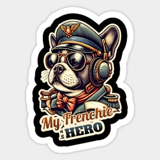 Pilot French bulldog Sticker